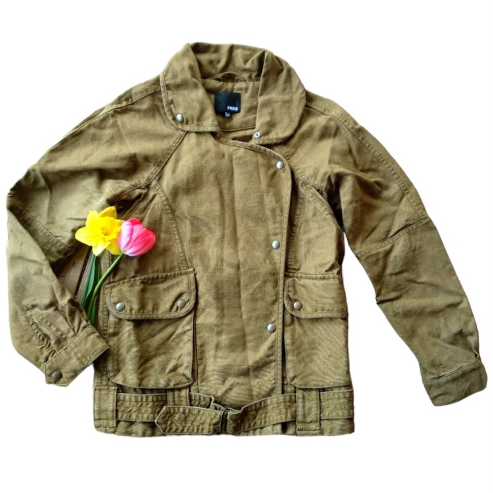 Wilfred Free | EUC Rayder Linen Cotton Blend Olive Green Canvas Utility Jacket